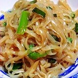 ダイエットに　平麺こんにゃくのオイスターソース炒め